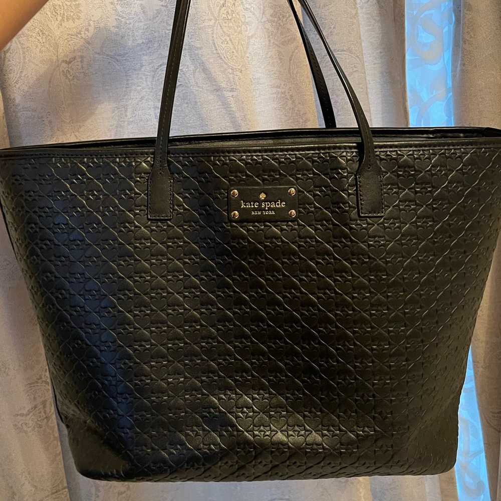 Kate Spade all leather heart tote bag